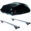 PROPOSTEONLINE Set BOX + Barre Portatutto realizzato per SUZUKI VITARA dal 1999 al 2007 capiente 220 Litri Colore Nero con Serratura Barre 127 CM c/Serratura