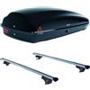 PROPOSTEONLINE Set BOX + Barre Portatutto realizzato per SUZUKI GRAND VITARA 1998-2005 capiente 240 Litri Colore Nero con Serratura Barre 127 CM c/Serratura