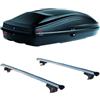 PROPOSTEONLINE Set BOX + Barre Portatutto realizzato per SUZUKI GRAND VITARA 1998-2005 capiente 240 Litri Colore Nero con Serratura Barre 127 CM c/Serratura