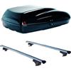 PROPOSTEONLINE Set BOX + Barre Portatutto realizzato per SUZUKI VITARA dal 1999 al 2007 capiente 240 Litri Colore Nero con Serratura Barre 127 CM c/Serratura