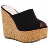 Toocool - Scarpe Donna Zeppe Zeppa zatteroni Scamosciati Sughero Tacchi Alti Plateau CA128 [41,Nero]