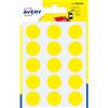 Avery Etichette rotonde colorate AVERY giallo Ø 19 mm - 15 et/foglio - scrivibili a mano - bustina da 6 fogli - PSA19J