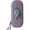 Donau Astuccio ovalino a 1 zip Donau con fantasia unicorno in 3D - conf. 3 pz - 322289