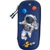 Donau Astuccio ovalino a 1 zip Donau con fantasia astronauta in 3D - conf. 3 pz - 322290