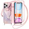Yoedge Custodia con Cordino per Samsung Galaxy S22 Ultra 5G Cover 6,8, 360 Gradi Full Body Cover con Collana Ultra Sottile TPU Silicone Antiurto e Trasparente PC Bumper Protettiva Custodia, Marmo 1
