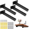 HTRTRR Set di 4 mensole galleggianti per impieghi gravosi, staffe invisibili in ferro nero da 15 cm montate a parete con viti, carico massimo 30 kg - Hardware per scaffalature nascoste fai da te