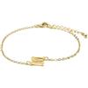 LUXENTER Bracciale Alphabet finitura oro 18k - Lettera M, Talla única, Metallo, Senza pietra preziosa