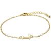 LUXENTER Bracciale Alphabet finitura oro 18k - Lettera L, Talla única, Metallo, Senza pietra preziosa