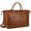 BAOSHA Borsone da viaggio in pelle Tote Bag Pernottamento Weekender Bag Oversize per Uomo e Donna HB-14, Marrone, L, Classico