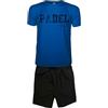 Vestipassioni Completo Padel Uomo Personalizzabile Traspirante composto da Maglia e Pantaloncini Con Tasche, Abbigliamento Padel Made In Italy [XXL, Azzurro]