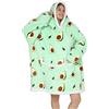 JOJJJOJ Coperta con cappuccio oversize con tasca gigante comoda coperta in pile Sherpa felpa calda accappatoio per donna uomo adolescente regalo, Pizza, S-4XL