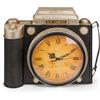 MIJOMA Armadietto portachiavi con orologio per macchina fotografica retrò, design vintage, in metallo, ca. 23 x 8,5 x 29 cm, decorazione da parete retrò