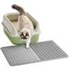 Pieviev Tappeto Lettiera Gatto 58 X 43cm, Tappetino Lettiera Gatto Testurizzato, Cat Litter Mat sotto la Sabbietta - Raccoglie la Sabbia, Facile da Pulire, Antiscivolo - Grigio