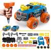 Pup Go Modellini Auto 3-in-1 da Costruire per Ragazzi 3 4 5 Anni, 46 Pezzi con Trapano Elettrico, Giocattolo Camion da Costruzione, Costruisci la Tua Auto con Strumenti, Bambini (Blu)