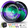 MAGICYOYO Responsives JoJo per bambini, Pro JoJo V12 Finger Spin Yoyo | JoJo irreattivo per avanzati, stunt jo jo con 12 corde Yoyo, set di accessori (nero, verde, viola)