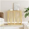 CIADAZ Tavolino Consolle Oro 70x30x70 cm in Acciaio Inox e Vetro, Tavolino Ingresso Moderno