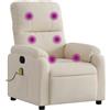 vidaXL Poltrona Massaggiante Reclinabile Beige in Tessuto Microfibra, Poltrona reclinabile, Poltrona massaggiante elettrica, Poltrona in Tessuto di Microfibra