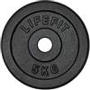 Lifefit - Dischi per bilanciere, Unisex - Adulto, Dischi, Sportteam_F-KOT30-05, Nero , 5 kg