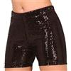 FIESTAS GUIRCA | Shorts Paillettes Neri (42-44) - Pantaloni Brillanti per Costume Anni '70 e Feste a Tema - Ideale per Donna Adulta - Nero