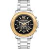 Michael Kors Orologio Sage da uomo, movimento cronografo al quarzo 44 mm con cinturino in acciaio inossidabile, 44 mm, Tono argento e nero