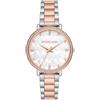 Michael Kors Donna Orologio Pyper, movimento al quarzo a tre lancette con cinturino in acciaio inox o in lega, 38 mm, Oro rosa e grigio chiaro