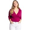 Ulla Popken Bolero, Kurze Jacke, Jersey, 3/4-arm, Saumknoten Camicia, Magnolia, 64 IT/66 IT Donna