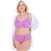 Ulla Popken Midislip, Mikrofaser, Satinstreifen Slip Midi, Grigio, 58-60 Donna