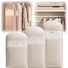 Omuotaut Borsa salvaspazio da appendere, con cerniera a compressione, salvaspazio, organizer per armadio per piumino, sacchetti sottovuoto (beige, (M, L, XL, 3 pezzi)