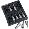 AB Tools Punte per chiavi a bussola esagonale/esagonale, attacco da 3/8, 2 mm - 10 mm, 9 pezzi