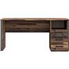 FORTE Clif Scrivania con 3 cassetti, in legno derivato, Stile vintage Old Wood, effetto cemento grigio scuro, L x A x P: 160 x 73,5 x 69,6 cm