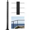 VEVOR Ringhiera per Recinzione da Balcone 1067x108x68 mm da Giardino Balcone Fori a Forma L in Acciaio Inox, Kit di Palo per Balaustrata da Terrazza, 1JZLGZXHS10607YXO001V0