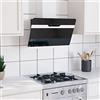 Chusui Cappa aspirante, cappa aspirante, cucina da incasso, Cooker Hood, cucina, 60 cm, acciaio e vetro temperato nero