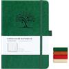 HOMEMARS Taccuino, Quaderno Appunti, Journal, Taccuino Appunti, Quaderno A5,Quaderni a Righe, Diario, Notebook, 200 Pagine, 100 gsm, disegno ad albero in rilievo, pelle vegana,21cm*14.5cm,Verde