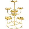 LNQ LUNIQI Ghee Lampada Golden Lotus Ghee Portalampada Burro Portalampada Ottone Tibetano Lampada a Olio Lotus Portacandele per Templi Casa Tavolo Decorativo