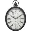 Menterry Oval Retro Wall Clock, Old-Fashioned Antique Design, Rustic Vintage Style, Battery Operated Silent Decor Wall Clocks for Farmhouse, Kitchen, Office (Black Oval)
