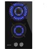 Cecotec Piani Cottura a Gas 2 Fuochi per Gas Naturale e Butano Bolero Squad G 2200S Glass Black. 5,25kW, Vetro Nero, Griglie Ferro, Bruciatore WOK Tripla Corona, Accensione Elettrica