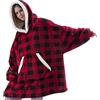 SHAINE Felpe con Cappuccio Donna Uomo Oversize Pullover Blanket Hoodie Felpa Sherpa Coperta indossabile Super Confortevole Felpa con Coperta Sherpa Fleece Invernale Gigante con Cappuccio per Regalo Natale