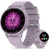 NAIXUES Smartwatch Donna, 1.27 HD Orologio Smartwatch con Chiamate Bluetooth, 2 Cinturini 400+ Quadranti, Monitor del Periodo/Sonno/Indice UV, 70+ Sport IP68 Orologio Fitness iOS Android, Viola
