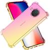 SEAHAI Cover per Nokia X10 / Nokia X20, Ultra Sottile Custodia in TPU a Gradiente Colori, Trasparente Silicone Morbido Case Antiurto Cover, Rosa/Oro