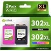 YesInk 302 XL Sostituzione per Cartucce HP 302 302 HP Compatibile Cartucce d'inchiostro per HP Officejet 3830 3834 4650 4651 DeskJet 1110 2130 2134 3630 3632 3634 Envy 4520 4521 4522 (1 Nero, 1 Tricromia)