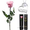 Yamonic Rosa Stabilizzata Regalo Mamma, Vera Rosa Eterna con Collana Mom,Regalo Compleanno Mamma, Rosa Eterna Stabilizzata con Steli,Regali Donna Natale San Valentino