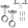 Lulullaby 2 Pezzi Staffa per Montaggio a Soffitto, Bastone per Tende Inox Supporto, con Viti, Diametro 22 MM, Staffa per Tubo per Guardaroba, Tubo per Tenda per Armadio (Argento)