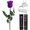 Yamonic Rosa Stabilizzata Regalo Mamma, Vera Rosa Eterna con Collana Mom,Regalo Compleanno Mamma, Rosa Eterna Stabilizzata con Steli,Regali Donna Natale San Valentino