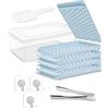 DUSENHO Mini Stampo Ghiaccio, Vassoi per Cubetti di Ghiaccio Rotondo Stampo per Palline di Ghiaccio 104x4 PCS Aggiornato per Congelatore con Contenitore per Succo, Raffreddamento, Bevande, Caffè, Cocktail