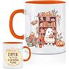hoppala Tazza per caffè Pumpkin Spice Halloween tazza zucca caffè autunno tazza tè inspriende idea regalo per uomini e donne regalo di compleanno arancione