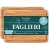 Creative Home 2x Tagliere da Cucina in Legno | 30.5x22.5x1.5cm | Taglieri Professionale in Legno Ideali per Aperitivo, Pane, Formaggi | Scanalatura per Succhi | Legno di Faggio Naturale | Reversibile