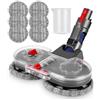 Nuxory Testa di Mocio Elettrico per Dyson V11 V10 V8 V7 V15 Aspirapolvere,Pavimento Elettrico per Dyson con Serbatoio dell'acqua Rimovibile, 6 Pezzi Lavapavimenti e Contenitore di Riempimento(Grigio)