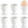 EVDZNA Portauovo in Porcellana, Tazza D'uovo 6Pcs in Ceramica Bianca, Tazza D'uovo Bianca, Uovo Stand Shell, 7 x 5,2 cm Tazza D'uovo Porcellana Bianca, Adatto a Colazione, Uova Bollite, Bianco