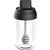 feyiubmen Bottiglie di miele con guarnizione per cucchiaio, 250 ml, miele grande, trasparente, per la cucina, grigliate all'aperto, bbq, cucinare