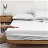 Generic Lenzuolo con angoli extra profondi in 100% cotone 30 cm, elasticizzato, per letto singolo, matrimoniale, king size, super king size (bianco, king size)